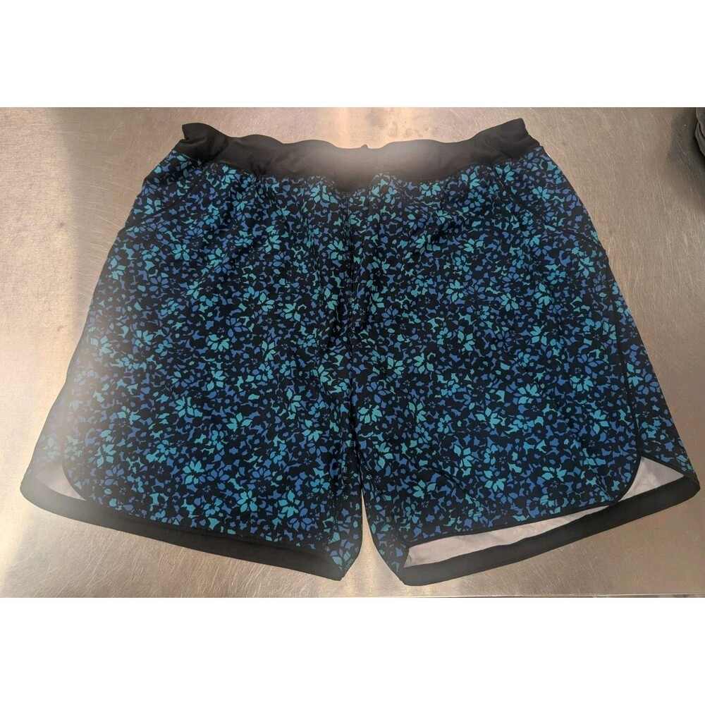NWOT Lands End 26w Swim Shorts Womens Black Blue elastic waist lined Plus Sized